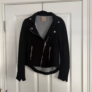 Chaser Black Leather Jacket with Silver Accents